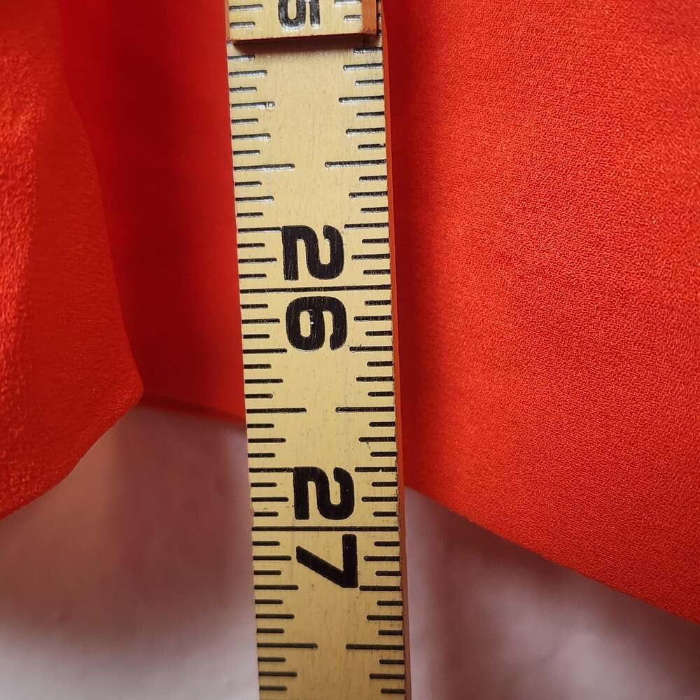 Tory Burch Blouse Womens 6 Orange Silk Long Sleeve Scoop Neck Top Pullover - Picture 10 of 11